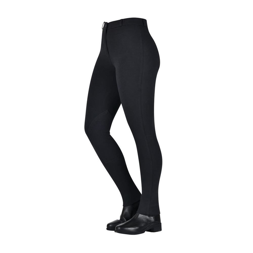 Saxon Warm Up Zip Front Ladies Jodhpurs (Black)