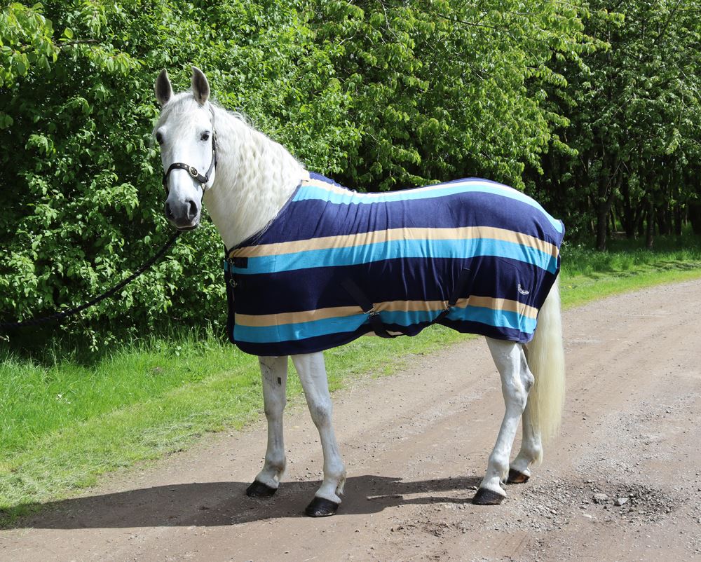 Rhinegold Elite Fleece Rug (Turquoise Stripe)