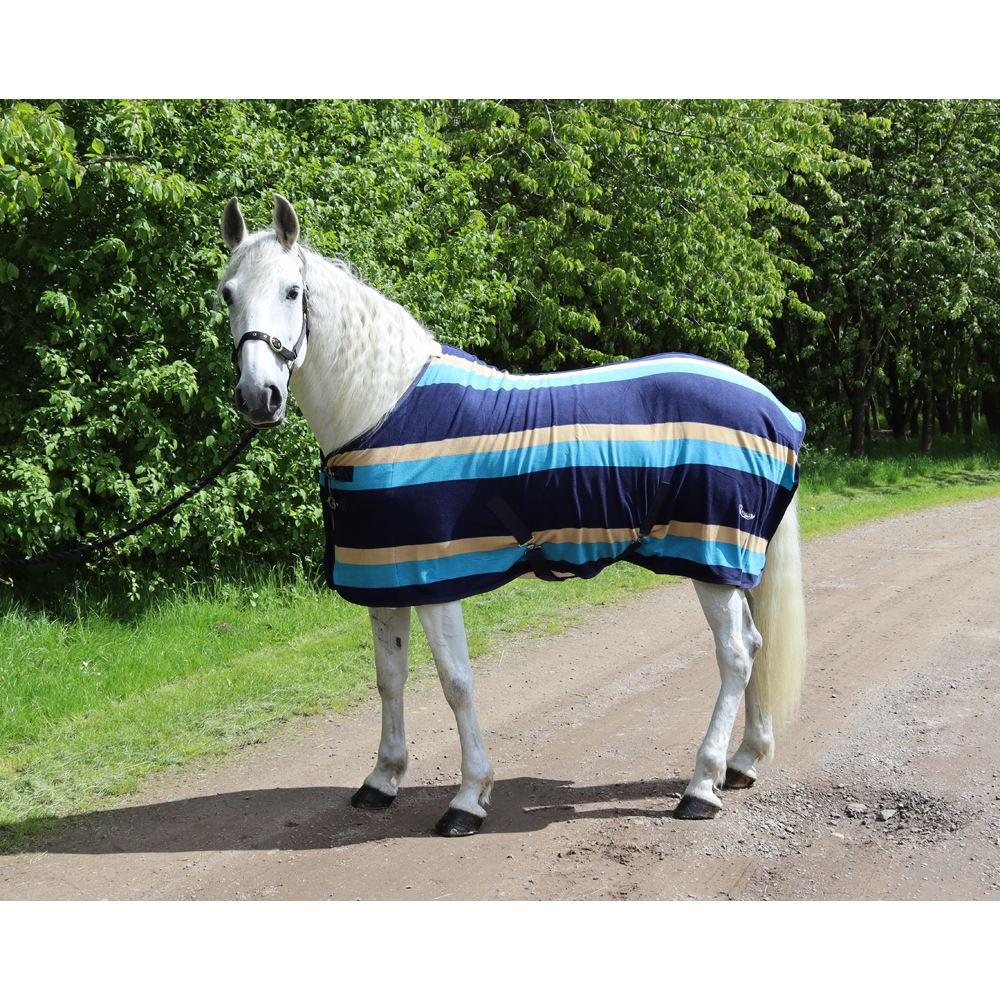 Rhinegold Elite Fleece Rug (Turquoise Stripe)