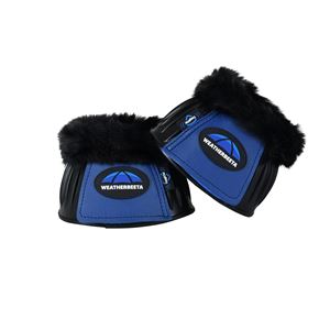 Weatherbeeta Tough-Tec Prime Fleece Trim Rubber Bell Boots (Black/Cobalt)