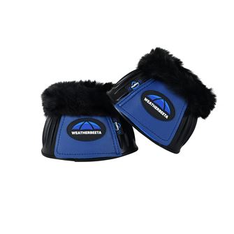 Weatherbeeta Tough-Tec Prime Fleece Trim Rubber Bell Boots (Black/Cobalt)
