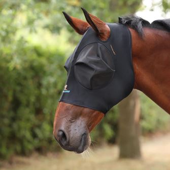 Shires FlyGuard Pro Stretch Fly Mask with Ear Holes (Jet)