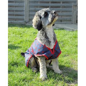 Rhinegold Highland Waterproof Dog Coat (Navy with Red Spots)