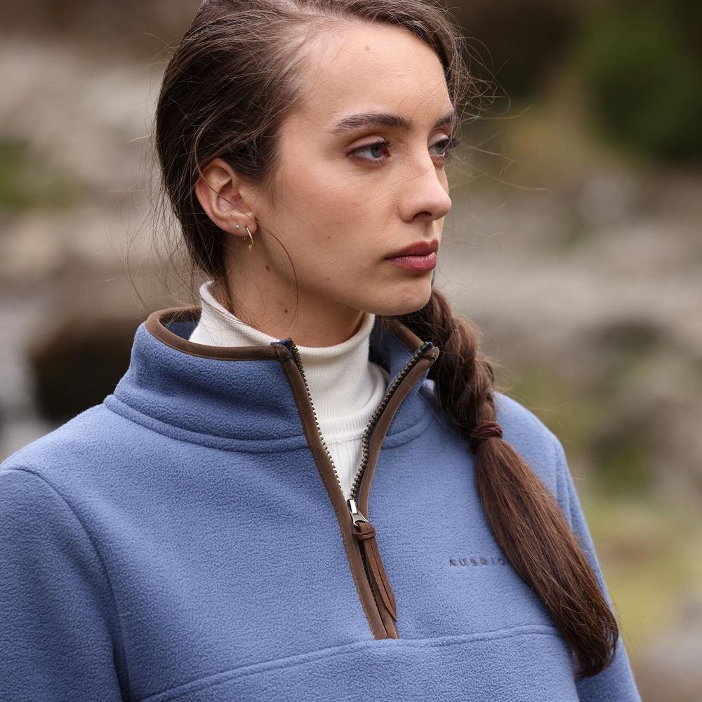 Shires Aubrion Core Ladies Half Zip Fleece (Blue)