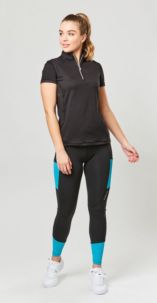 Dublin Power Performance Mid Rise Colour Block Tights (Aqua)