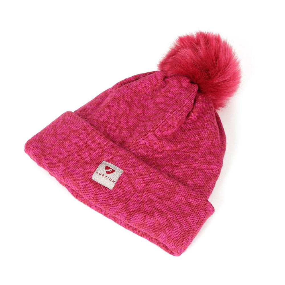 Shires Aubrion Fleece Lined Bobble Hat (Cerise)