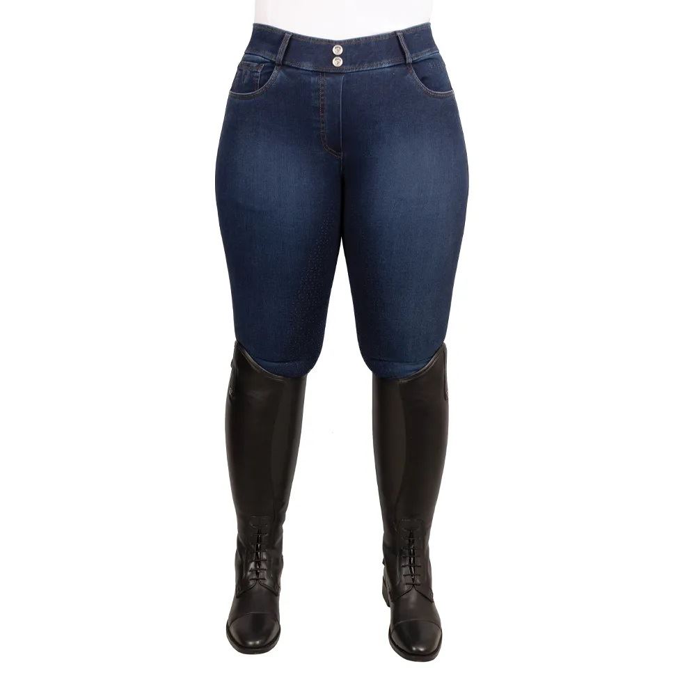 Hy Equestrian Ladies Elevate Style Denim Breeches (Dark Blue)