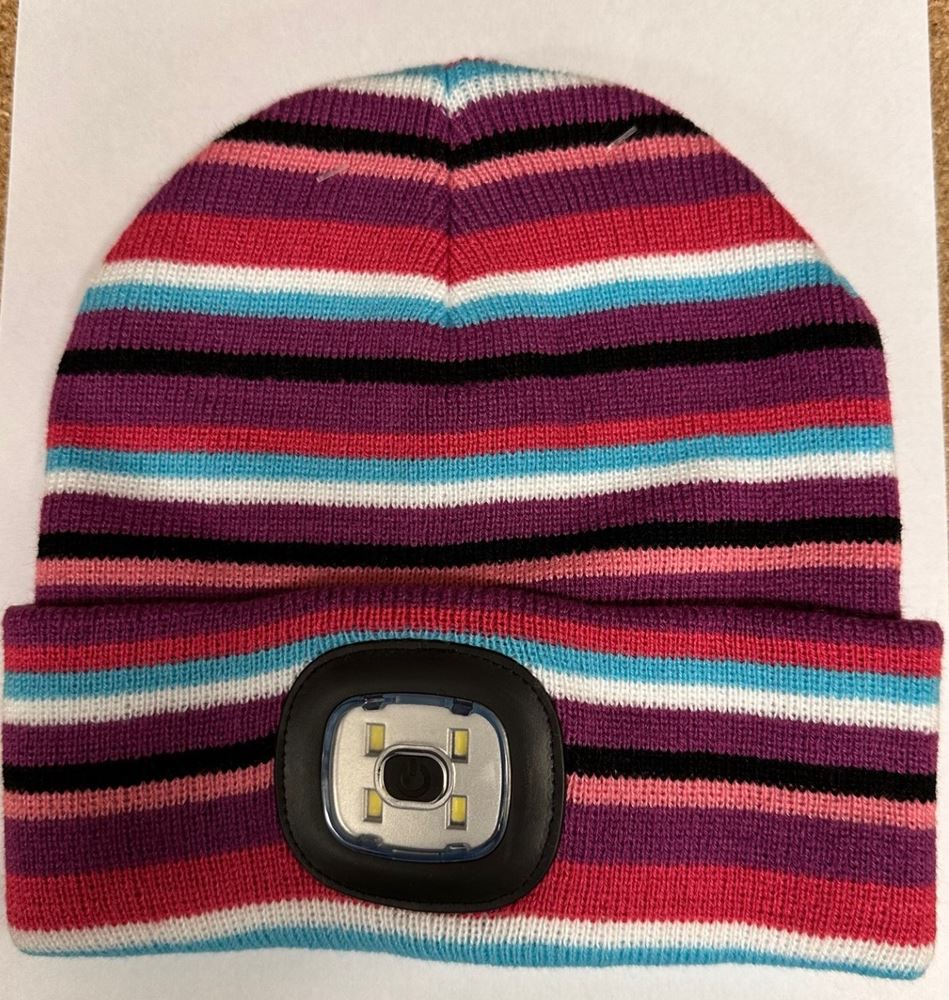 Vision LED Lights Unisex Beanie Hat Kids Aqua/ Pink