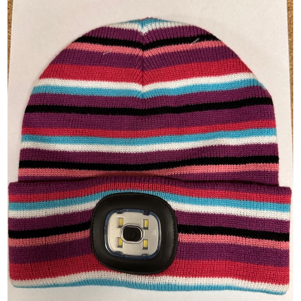 Vision LED Lights Unisex Beanie Hat Kids Aqua/ Pink