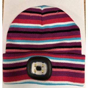 Vision LED Lights Unisex Beanie Hat Kids Aqua/ Pink