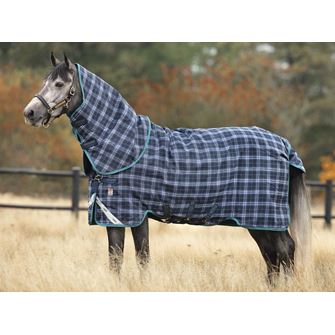 Horseware Rhino Plus with Vari-Layer - 250g (6'9" - Navy Check/Teal) *Clearance*