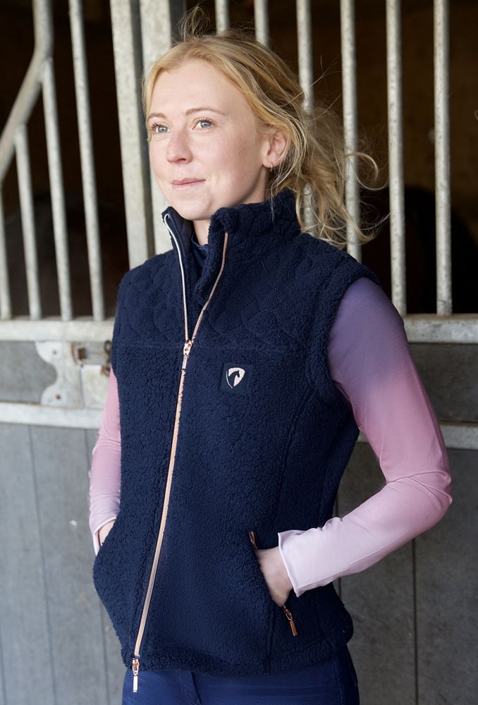 Hy Equestrian Elevate Teddy Fleece Gilet (Navy)