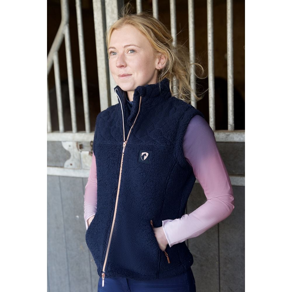Hy Equestrian Elevate Teddy Fleece Gilet (Navy)