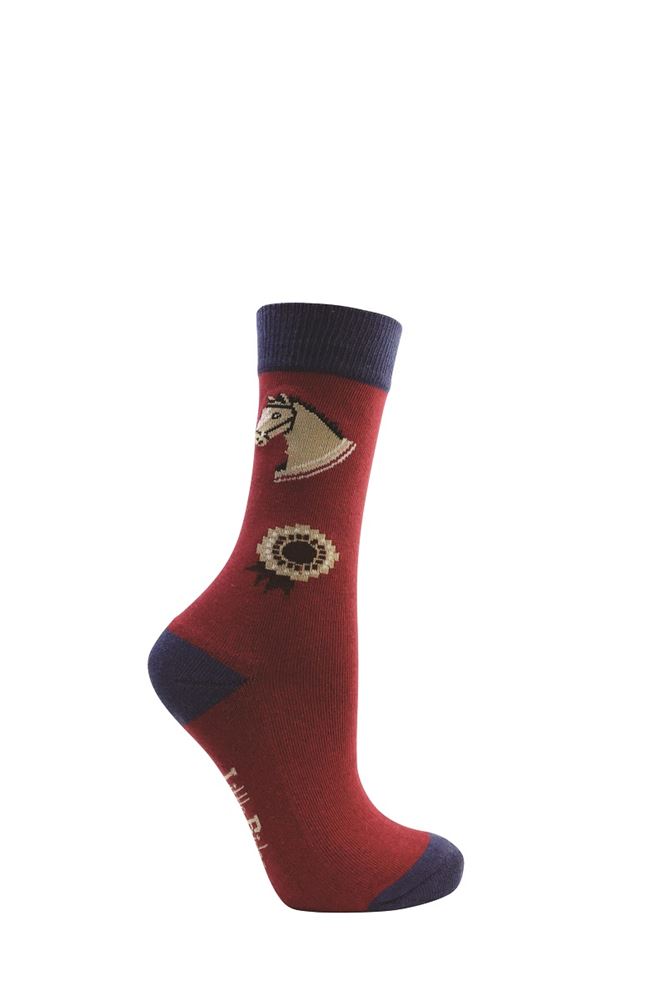 Riding Star Collection Socks by Little Rider - Pack of 3 (Navy/Burgundy)