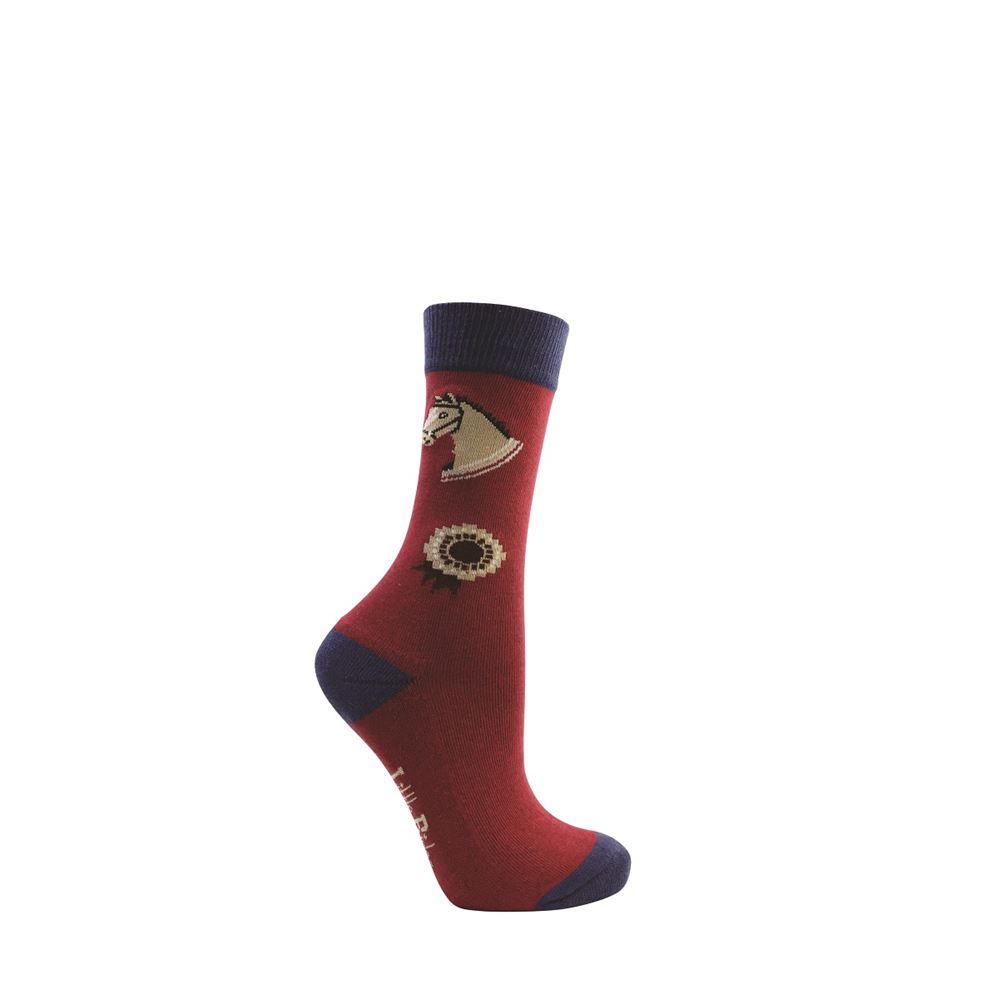 Riding Star Collection Socks by Little Rider - Pack of 3 (Navy/Burgundy)
