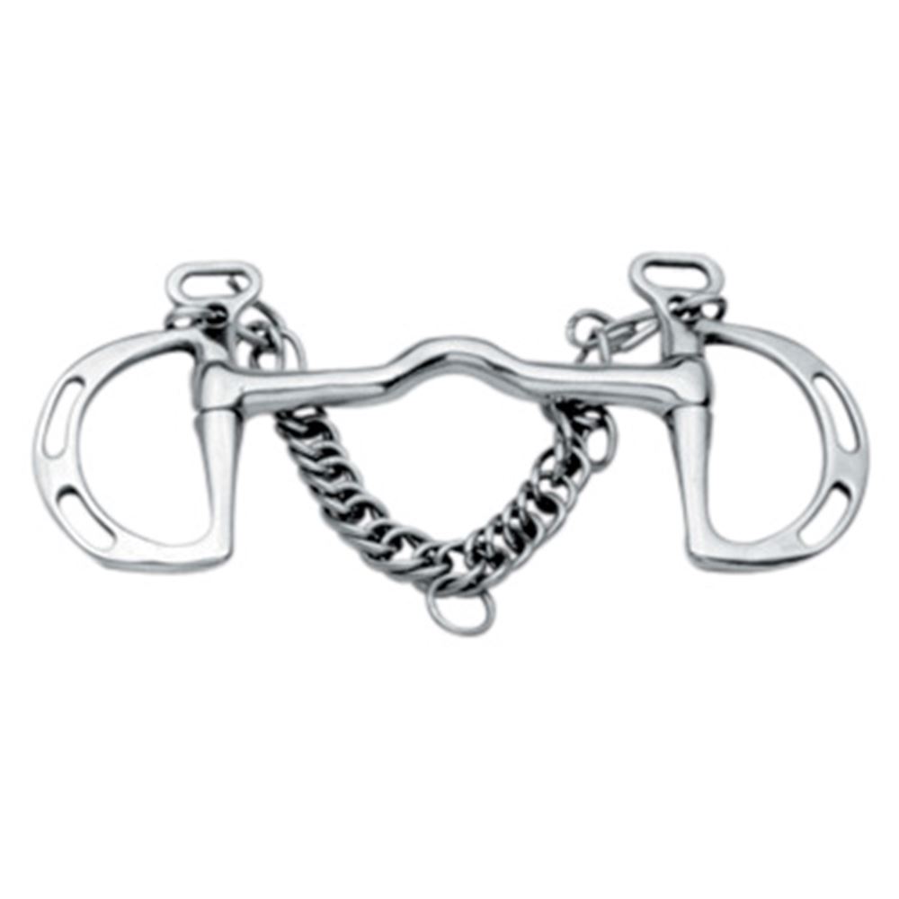 Korsteel Stainless Steel Cambridge Mouth Slotted Ring Kimblewick Bit