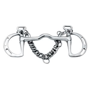 Korsteel Stainless Steel Cambridge Mouth Slotted Ring Kimblewick Bit