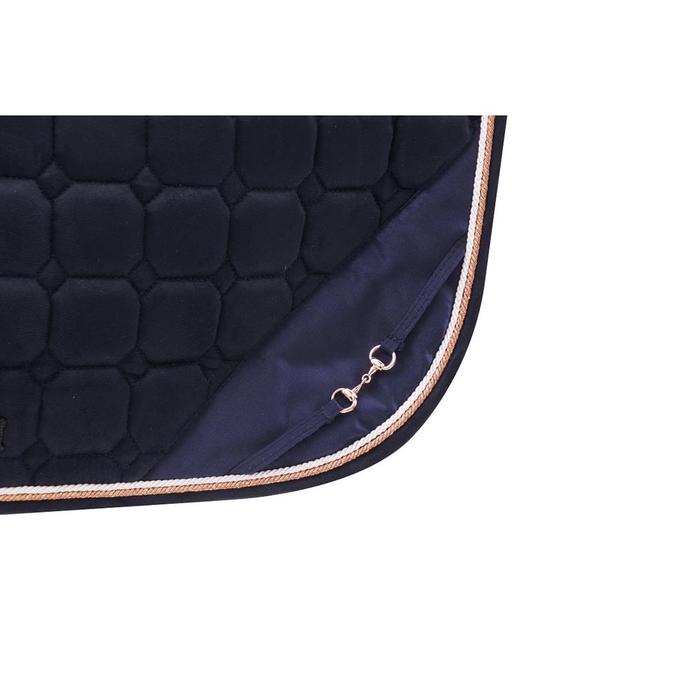 Hy Equestrian On The Bit Saddle Pad (Navy/Rose Gold)