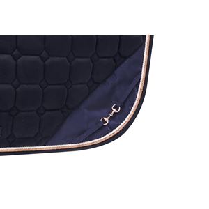 Hy Equestrian On The Bit Saddle Pad (Navy/Rose Gold)