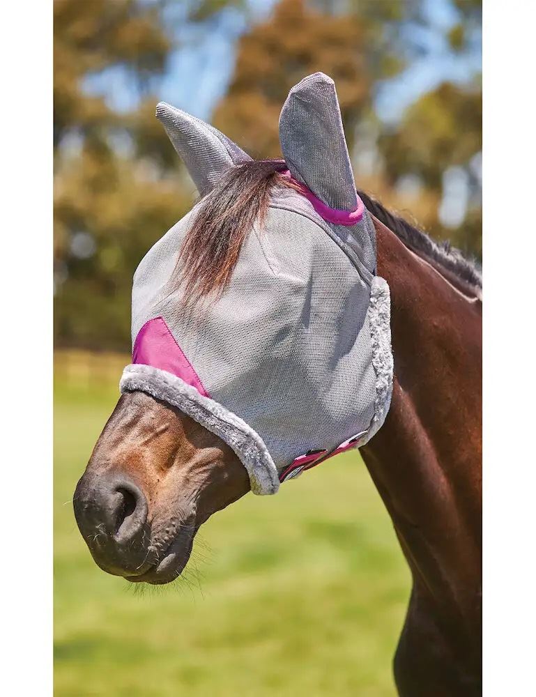 Weatherbeta Comfitec Deluxe Durable Mesh Mask with Ears (Grey/Purple)