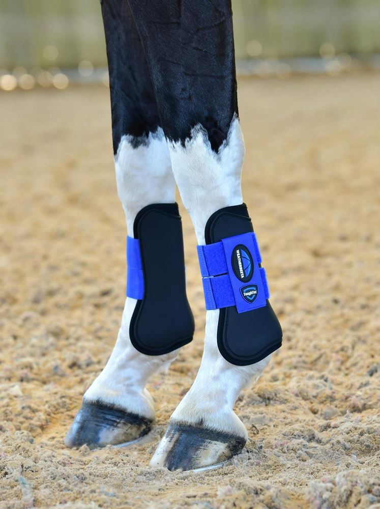 Weatherbeeta Tough-Tec Prime Open Front Boots (Black/Cobalt)