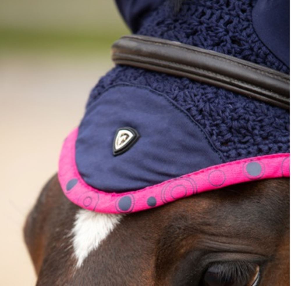 Hy Equestrian DynaMizs Ecliptic Fly Veil (Navy/Magenta)
