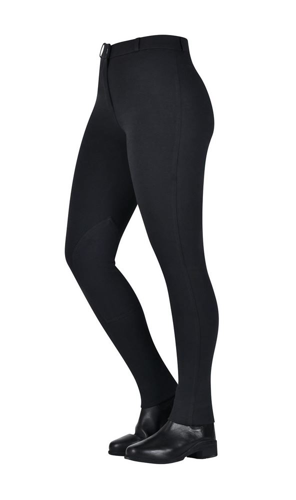 Saxon Warm Up Zip Front Childrens Jodhpurs (Black)