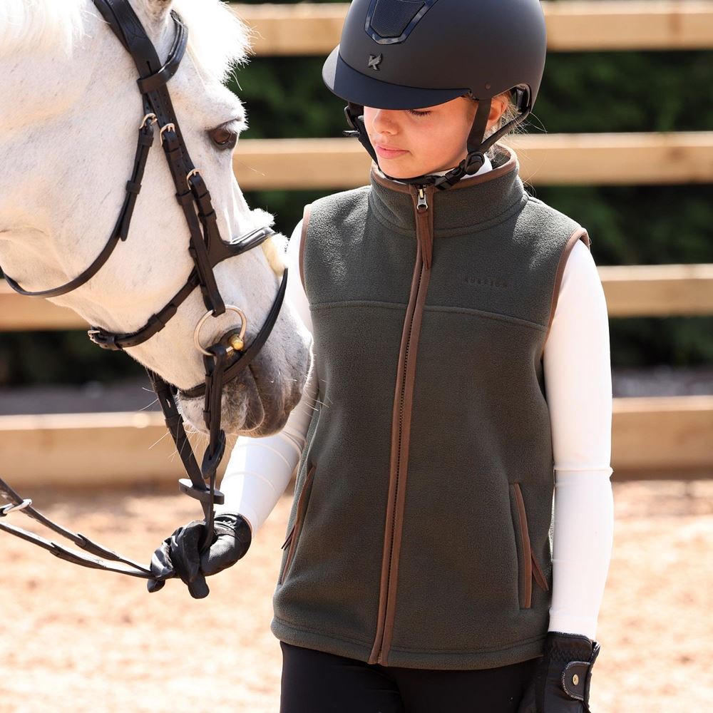 Shires Aubrion Core Fleece Gilet - Young Rider (Green)