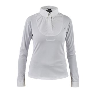 Shires Aubrion Ladies Long Sleeve Tie Shirt (White)