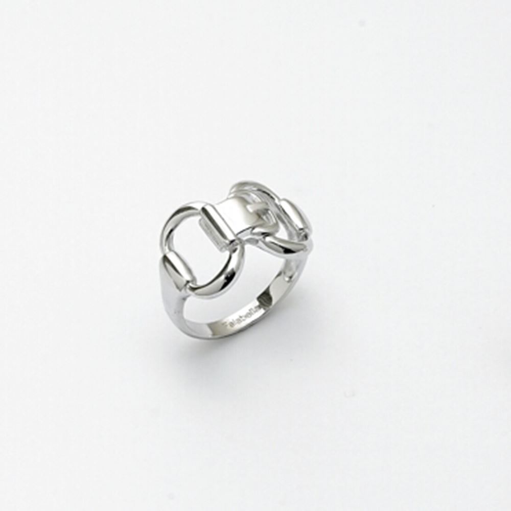 Falabella Sterling Silver Double Snaffle Ring with Presentation Box RG10