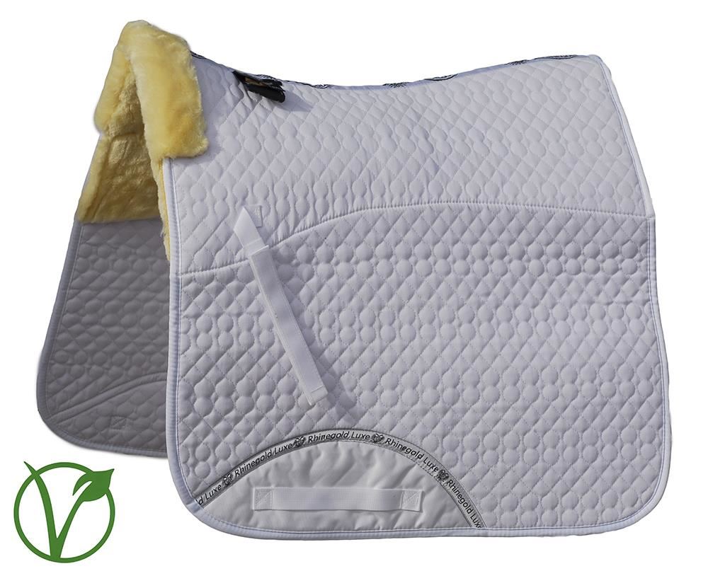 Rhinegold Luxe Fur Dressage Saddle Cloth (White/Natural)