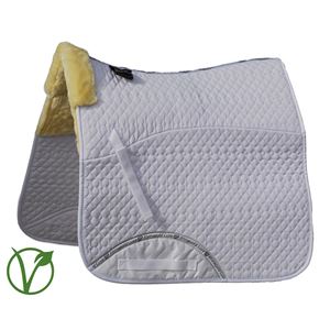Rhinegold Luxe Fur Dressage Saddle Cloth (White/Natural)
