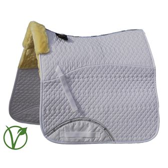 Rhinegold Luxe Fur Dressage Saddle Cloth (White/Natural)