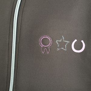Lucky Pony Zip Jacket by Little Rider (Grey/Pink)