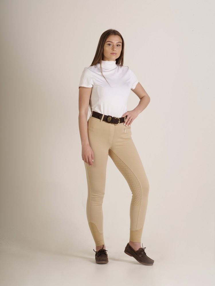 Gallop Ladies Full Silicone Seat Breeches (Beige)