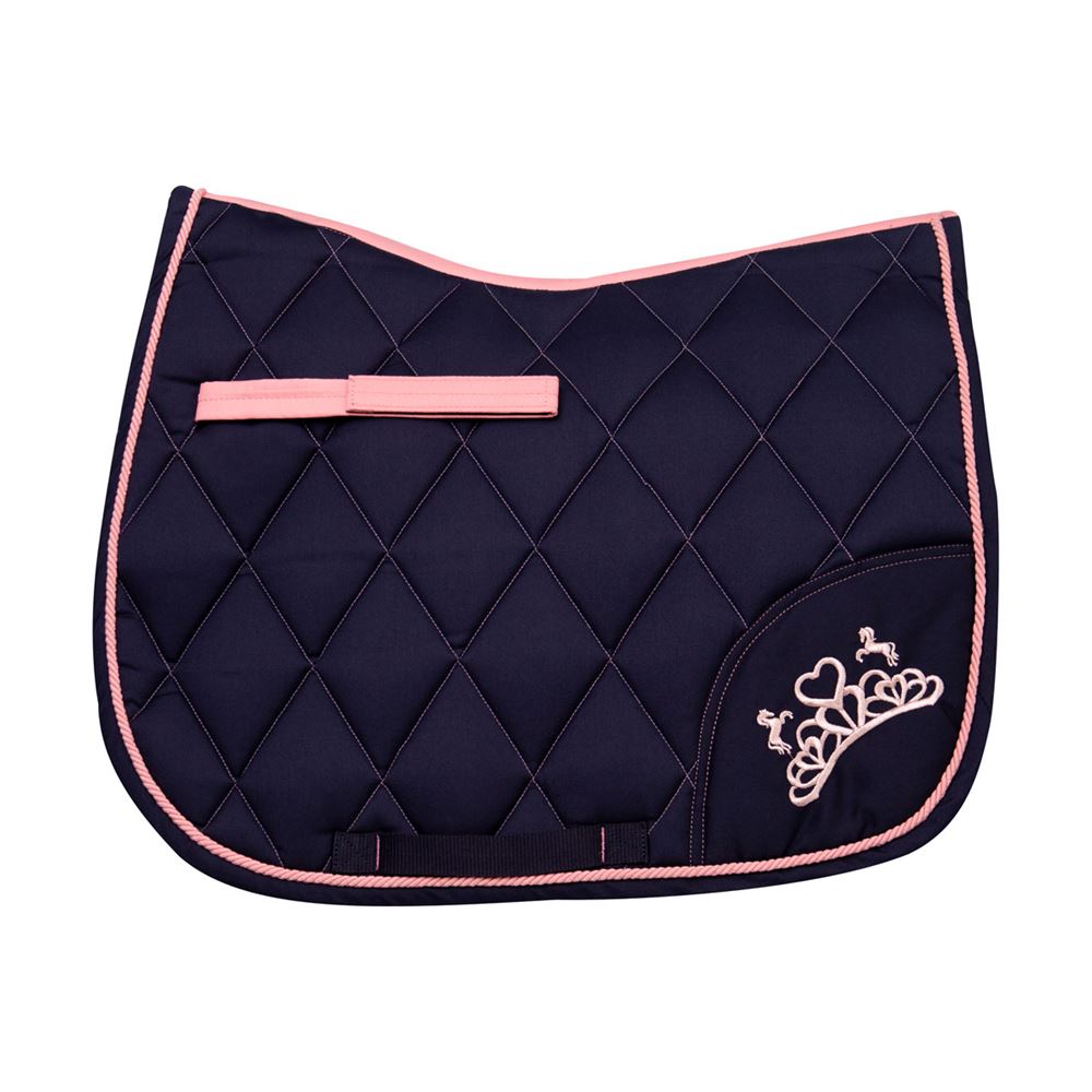 The Princess and the Pony Saddle Pad By Little Rider (Navy/Peach)