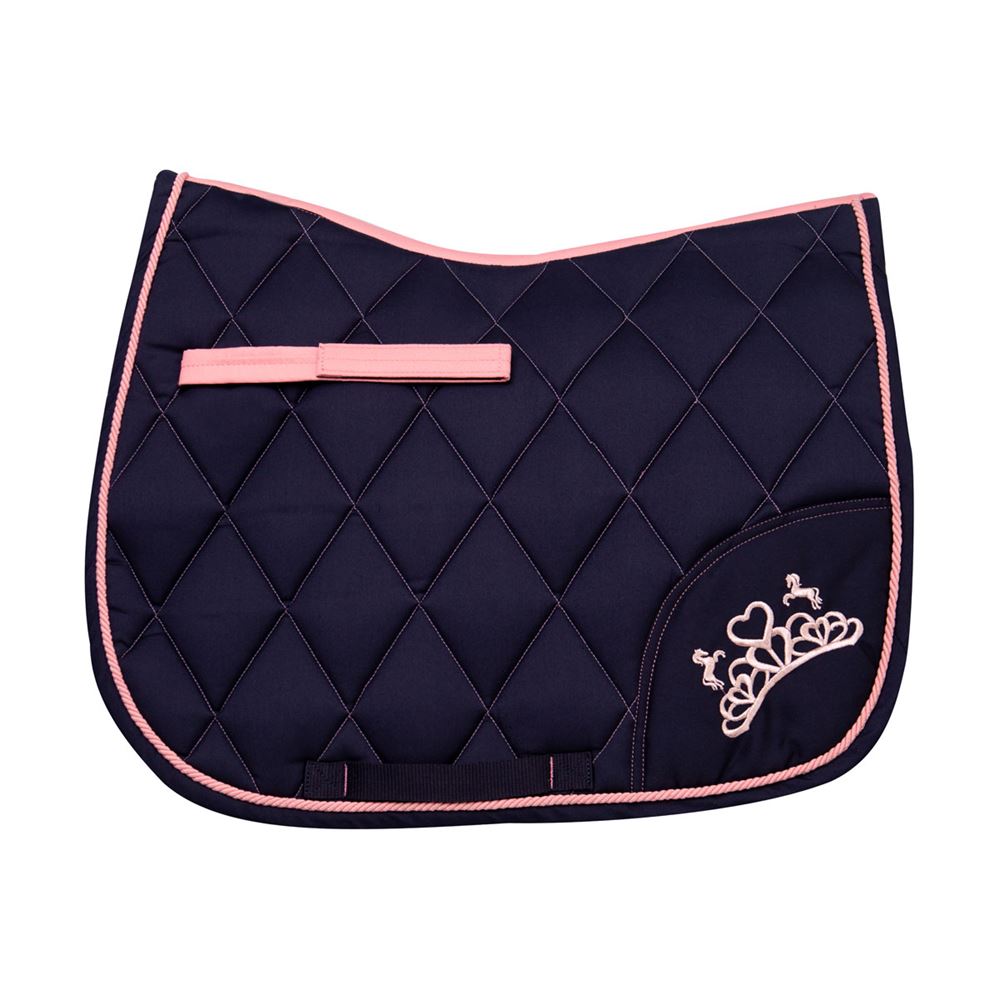 The Princess and the Pony Saddle Pad By Little Rider (Navy/Peach)