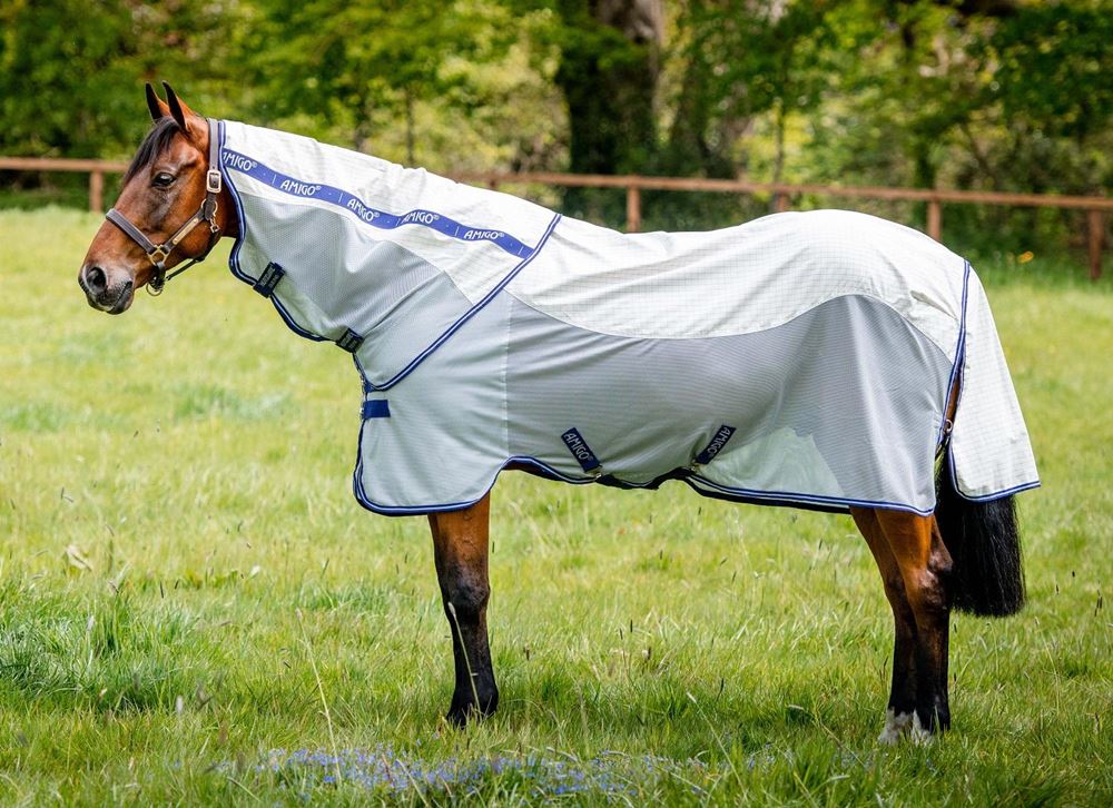 Horseware Amigo Airflow (Navy Check/Altanic Blue & Ivory)