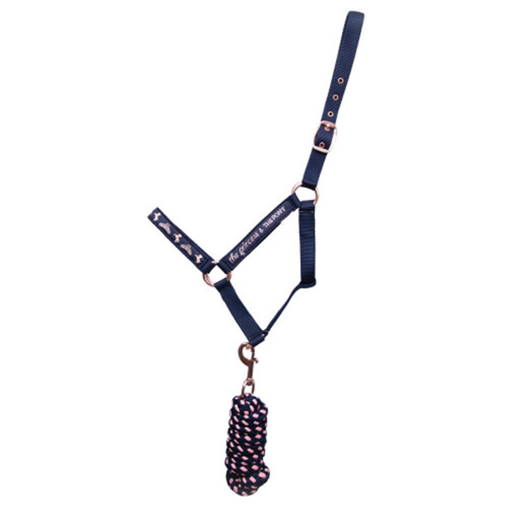 The Princess and the Pony Head Ccollar & Lead Rope Set by Little Rider (Navy/Peach)