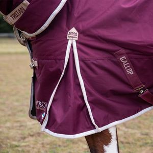 Gallop TROJAN Xtra Duraproof 100g Turnout Combo (Burgundy with Beige/White bindings)