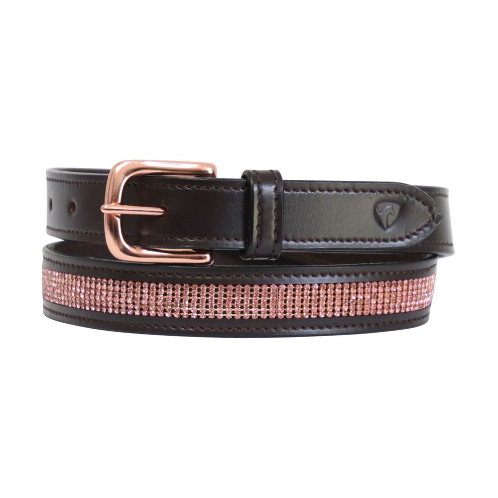 Hy Equestrian Rosciano Rose Gold Belt (Brown/Rose Gold)