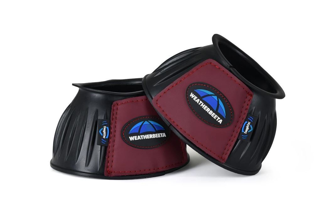 Weatherbeeta Tough-Tec Prime Rubber Bell Boots (Black/Burgundy)