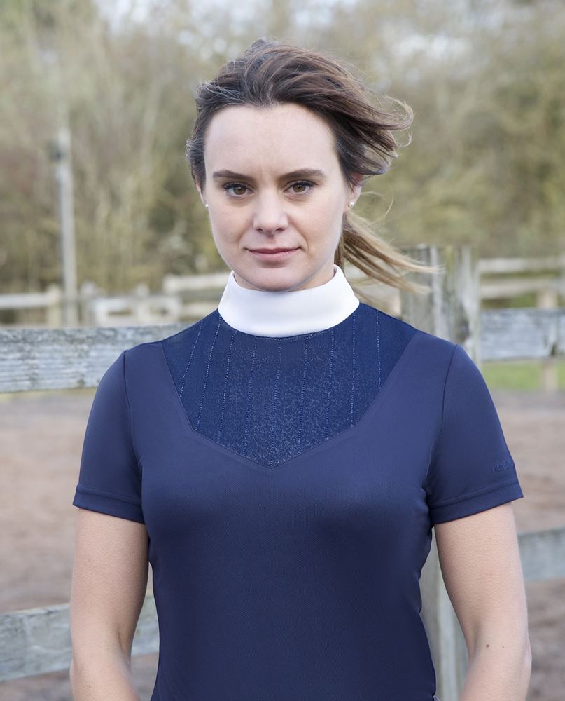 Hy Equestrian Lettie Ladies Show Shirt (Navy)