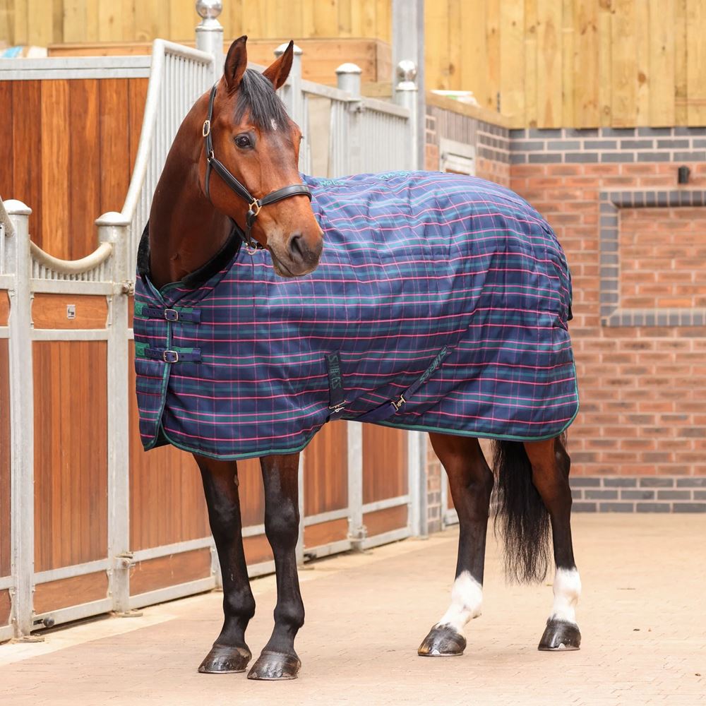 Shires Tempest Plus 100 Stable Rug (Navy Tartan)