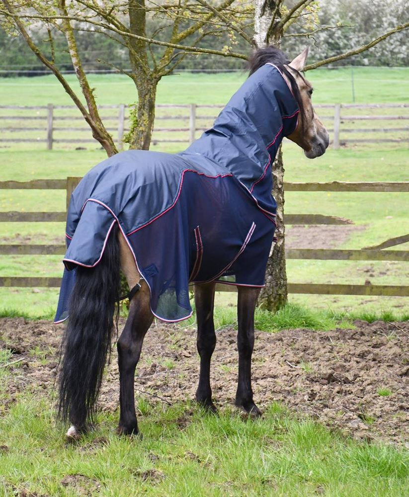 Rhinegold Mombasa Waterproof Topline Fly Rug With Neck Cover (Navy)