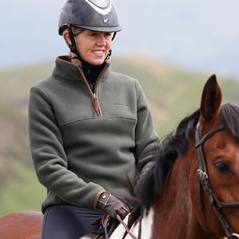 Shires Aubrion Core Ladies Half Zip Fleece (Green)