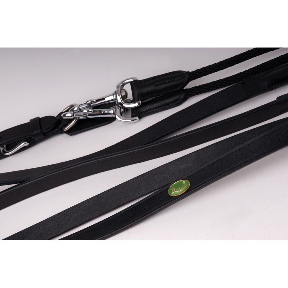 Rhinegold Leather Draw Reins With Rope Insert