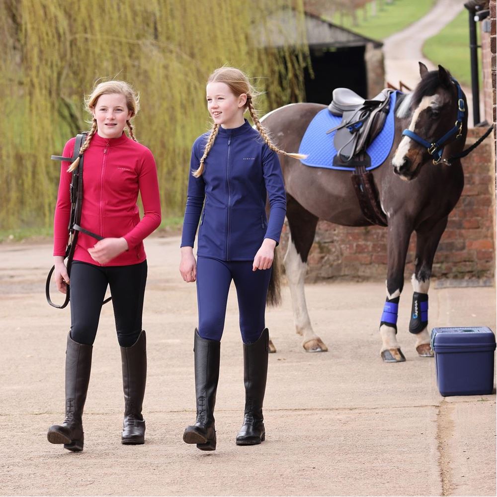 Shires Aubrion Shield Winter Riding Tights - Young Rider (Black)