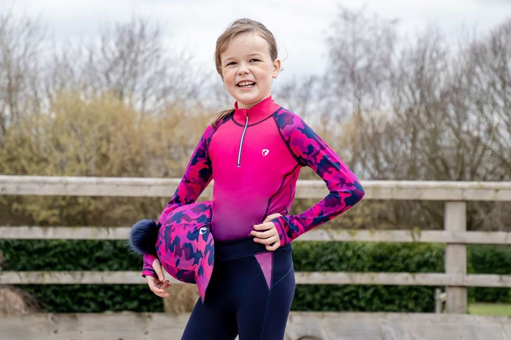 Hy Equestrian DynaForce Hat Cover (Raspberry/Navy)