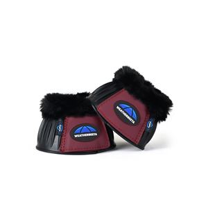 Weatherbeeta Tough-Tec Prime Fleece Trim Rubber Bell Boots (Black/Burgundy)